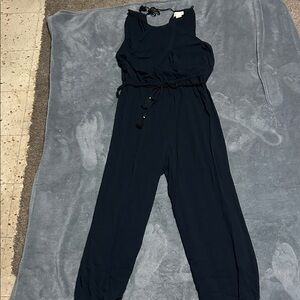 Elevenses Navy Jumpsuit with Tassel Detail